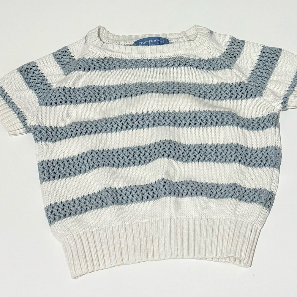 Boys Blue and White Short Sleeve Top  Size 36 Months